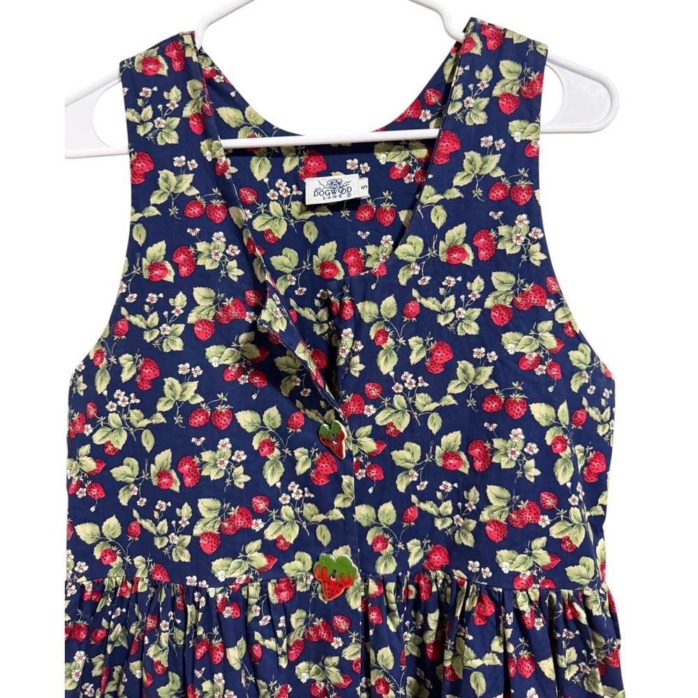 Dogwood Lane Strawberry Fields Cottage Farm Core Sleeveless Dress Women's Small - Picture 3 of 14